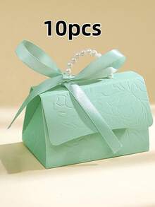 10个粉色珍珠纸礼盒，适合用作婚礼回礼、伴娘礼物、派对礼物，配有丝带，是情人节、新娘送礼会、婴儿送礼会及其他特殊场合的理想礼物。 - 彩色 - 查看 17