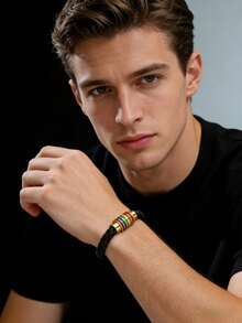 Men String Bracelets - Leather Bracelet - View 5