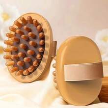 Natural Wooden Anti-Orange Peel Massage Tool, Handheld Wooden Massager, Body Brush, Muscle Relaxation, Sauna Spa Head Massage Brush, Hair, Hairstyling Tools, Hair Care, School, Back To School, Travel, Travel Essentials, Home Essentials, Spa, Massage Tools, Massage, Massager, Spa - Brown - View 9