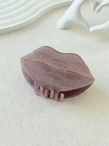 1个情人节女士甜美优雅闪亮浪漫仿唇发夹，红色和粉色可选，适合马尾辫、派对、日常外出、发饰，波西米亚风可爱派对配饰，女士发饰，优雅发爪，时尚发夹 - 彩色 - 查看 15