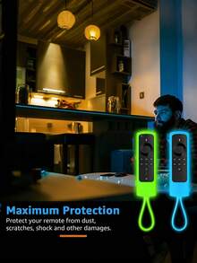 Capa protetora que brilha no escuro com cordão para controle remoto Alexa Voice L5B83H L5B83G P4C6EN H69A73 E4GE9R (Não compatível com controles remotos Insignia / Pioneer / Hisense Fire TV) - Multicolorido - Ver 5