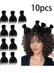 3件/6件套蓬松发夹，卷发发根夹和厚发爪，蓬松造型配件，蓬松卷发发根提升器，无缝发根提升器，打造自然蓬松造型，美发造型套装，美发造型工具套装，家居美发配件 - 彩色 - 查看 14