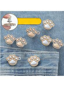 4件装猫爪腰带，无需缝纫或工具，可调节腰部纽扣夹，牛仔裤/裙子腰部固定器，使腰部更显纤细，亮银色可拆卸可重复使用扣针，适合女性、男性、学生、青少年、女大学生、年轻职业人士。 - 彩色 - 查看 7