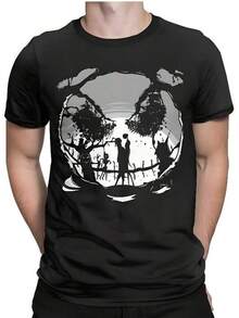 BREATHABLE COOL SUMMER Nightmare Before Christmas T Shirt For Men Women Cotton T-Shirt Jack Skellingtons Sally Clothing Halloween Pumpkin Streetwear Tee(1) - Black - View 1