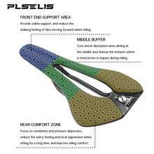 plselis 1pc Black Carbon Fiber Bicycle Saddle, 250mm Length X 140mm Width, 3D Printed Soft Gel Surface With Carbon Fiber Shell And Carbon Fiber Rails, Honeycomb Design Ultra-Light 170g, Suitable For Road & Mountain Bikes, Unisex - Black - View 5