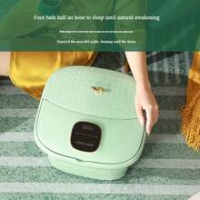 (EU Plug) 1pc Foldable Electric Foot Spa Bath Massager, Automatic Temperature Control, Foot Massage Basin With Rollers, Ideal For Gift Or Personal Use - Green - View 5