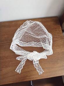 1pc Girls' Colorful Plaid Headband, Lace Trim Countryside Style Non-Slip Headwrap, Versatile Hair Accessory - Multicolor - View 5