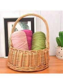 1/2 Pack Premium T-Shirt Yarn - 200g/Skein High Elasticity Roving Yarn, Soft & Stretchy Polyester Yarn, Ideal For Vibrant Crochet & Knitting Projects, Home Decor DIY Crafts Like Weaving, Crochet, Handmade Bags, Baskets, Blankets, Mats, Shoes, Slippers, Pillows And Dolls, Multi-Color Yarn, Polyester Yarn, Weaving Supplies - Multicolor - View 8