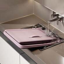 1个带盖可折叠布艺收纳盒,大容量可上锁衣物分类收纳盒,多功能衣物被褥收纳盒,紫色衣柜收纳盒,可水洗,防潮防尘,两侧带提手,双向拉链,适用于衣柜整理和房间收纳 - 灰紫色 - 查看 8