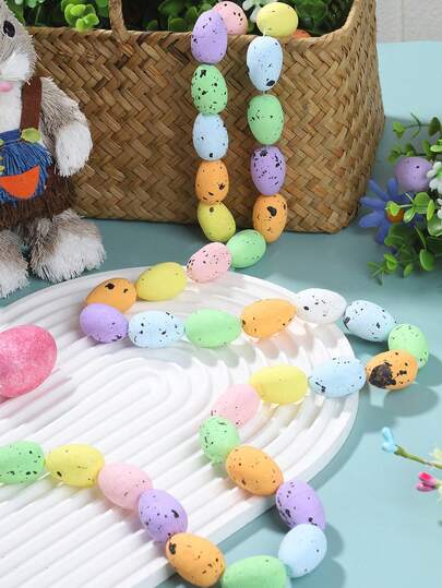 1pc Easter Hanging Eggs Strand Garland - Spring Decorations For Home & Garden, For Easter Egg Hunt, Easter Basket Fillers & Party Ornaments, Holiday Centerpiece