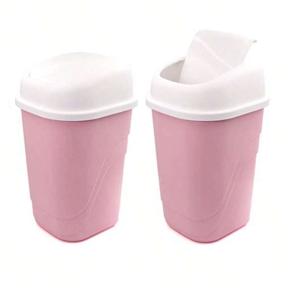 Torosqui Bote de ura con Tapa ncín 2 Pack ureros Pequeños de Plástico Reente Diseño Compacto y Práctico para Cocina Baño u Oficina eco en México Rosa Pastel - Rosa - Ver 1