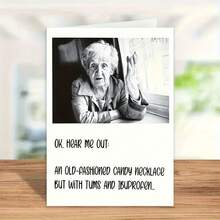 1PC Fun Humorous Joke Birthday Card With Tums And Broken Candy Necklace - Suitable For Any Occasion - Happy Gift For Anyone - Perfect For Small Business Greetings - 黃色的 - 查看 7