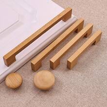 天然木纹风格现代简约高端实木抽屉拉手和橱柜门把手 - 彩色 - 查看 5