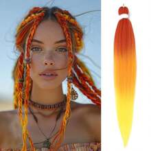 26英寸预拉伸编发，适用于专业编发接发，低温丝滑Yaki纹理卡尼卡隆合成纤维