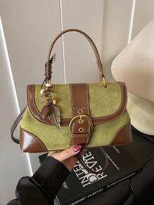Handbag Bag Women's Autumn 2025 New Fashion Sense Small Square Bag Simple Joker Leisure Messenger Bag - Dark Green - View 5