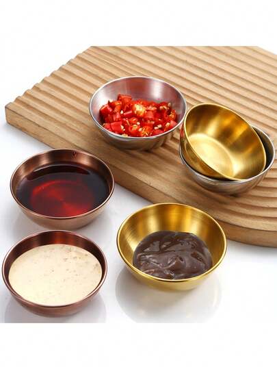 1件套不锈钢蘸酱碟调味碟金碟酱汁碟调味碟家用酱油小碟套装