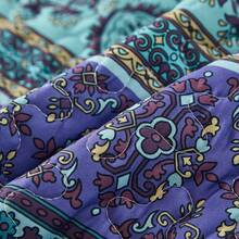 WONGS BEDDING Boho Quilt Twin Full Queen King Size, 3 Pieces Purple Blue Bohemian Light Weight Microfiber Bed Decor Bedspread for All Season - Azul púrpura - Ver 5