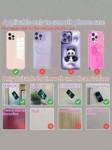 2/1pc Double-Sided Silicone Suction Cup Phone Case Stand, Suction Cup Phone Holder, Octobuddy Sticky Phone Stand, Sticky Phone Holder, Suitable For Women Phone, Wallet, Mini Wallet, Card Holder - Multicolor - View 4