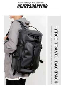 Korean Style Backpack Gym Bag With Separate Shoe Compartment - Large Capacity Waterproof Yoga Tote Bag, Unisex Lightweight Sports Bag For Outdoor Short Trips - 灰色 - 查看 4