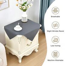 Mantel de mesa cuadrado pequeño de 24x24 pulgadas, lavable de poliéster, mantel de mesa lateral sólido gris de alta resistencia, cubierta de mesa auxiliar para comedor, hogar y fiestas - Gris, 24 pulgadas x 24 pulgadas, cuadrado - Ver 7