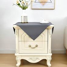 Mantel de mesa cuadrado pequeño de 24x24 pulgadas, lavable de poliéster, mantel de mesa lateral sólido gris de alta resistencia, cubierta de mesa auxiliar para comedor, hogar y fiestas - Gris, 24 pulgadas x 24 pulgadas, cuadrado - Ver 4