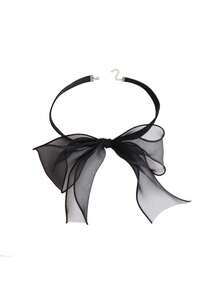 1 chiếc vòng cổ choker thời trang retro dành cho nữ, có ren voan, kiểu nơ lớn gợi cảm. - Nhiều màu - Xem 3