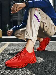 Blade运动鞋，男士休闲透气低帮跑步鞋，多功能、舒适，适合日常穿着，个性化设计，专业时尚运动鞋，多种颜色可选 - 紅色 - 查看 2