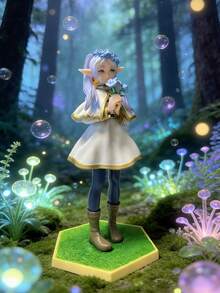 Mô hình nhân vật anime cao 18cm/7.08inch - Nhân vật yêu tinh biểu cảm với mái tóc trắng, tai nhọn, cầm hoa trong tư thế năng động với hiệu ứng ma thuật, đế và giá đỡ dễ thương, chất liệu PVC dùng trong nhà, mô hình đồ chơi thủ công dành cho người yêu thích anime, mô hình hành động sống động có thể tạo dáng, trang trí nhà cửa hoặc trưng bày hoàn hảo, tượng nhỏ và tác phẩm điêu khắc, mô hình nhỏ (có một vài lỗi nhỏ) - Nhiều màu sắc - Xem 3