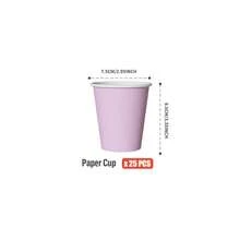 1 Set di forniture monouso per feste per 25 ospiti, inclusi piatti, tovaglioli, bicchieri di carta rosa e viola, adatti per compleanni, matrimoni, feste a tema, picnic in famiglia - Multicolore - Visualizzare 8