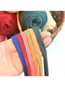 1/2 Pack Premium T-Shirt Yarn - 200g/Skein High Elasticity Roving Yarn, Soft & Stretchy Polyester Yarn, Ideal For Vibrant Crochet & Knitting Projects, Home Decor DIY Crafts Like Weaving, Crochet, Handmade Bags, Baskets, Blankets, Mats, Shoes, Slippers, Pillows And Dolls, Multi-Color Yarn, Polyester Yarn, Weaving Supplies - Multicolor - View 6