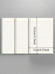 1 Pack/60 Sheets Lined Loose Leaf Paper, Suitable For Binders, Notebooks, Diaries, Travel Journals, Refillable Thick Paper - Horizontal Inner Pages - View 2