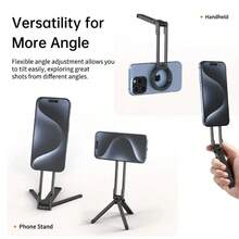 Portable Foldable Desktop Phone Holder Adjustable Creative Carabiner Mount Stand For All Smartphone Magnetic Mobile Phone Tripod - 白色 - 查看 3