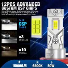 TOAUTO 2PCS 50W 15000LM H11 LED Bulb Canbus 9005 HB3 9006 HB4 9012 HIR2 Headlight Fog Light CSP For Car Auto Diode Lamp White 6000K - A - View 2