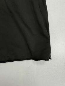 Women's Loose Flattering Layered Cake Dress, Short Sleeve, Midi Dress, Spring/Summer - Black - View 3