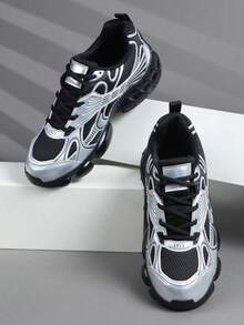 Giày thể thao nam cổ thấp, giày chạy bộ nam, giày đi bộ nam, giày thời trang ombre gradient, giày tennis, giày đường phố. - màu đen - Xem 3