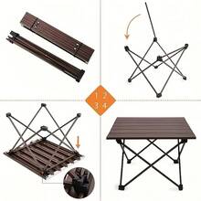 1pc Portable Camping Side Table - Folding Table, Multi-Function Beach Table, Small Picnic Backpack Table, Suitable For Outdoor Cooking, Barbecue, Hiking, Boating, Size: 15.5" L X 13.6" W X 11.4" H - Multicolor - View 5