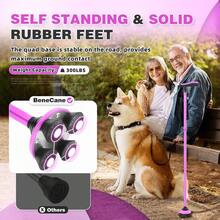 Bastn de Caminar para Hombres y Mujeres, bastn Plegable para Personas Mayores, bastn cudruple, Ajustable, Ligero, Resistente, con Mango en T Suave y Bolsa de Viaje - Rosa - Ver 5