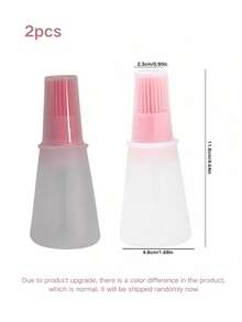 1支/2支装硅胶油刷，烧烤刷，烹饪烘焙上釉刷，便携式烧烤油瓶，厨房烘焙烧烤工具，厨房电器配件