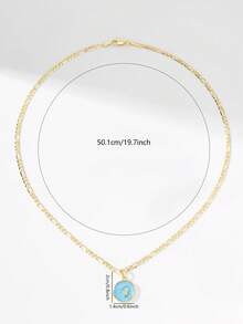 1pc Limited Edition Classic European Style Copper Mermaid Pendant Necklace, Suitable As Gift For Christmas, Thanksgiving, Halloween, Mother's Day, Valentine's Day, Friends, Communion, Daily Wear And Prayer - Yellow Gold - View 7