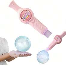 Fog Bubble Machine, Rechargeable Automatic Electric Smoke Bubble Machine, Magic Smoke Bubble Maker, Colorful Lights & Music, Bubble Fog Game For Parties, Beaches, Summer Christmas Gifts Birthday Gifts - Watermelon Pink - View 1