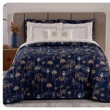 King Size Vienna Comforter Set + 9-Piece Percale 180 Thread Count Sheet Set - 藏蓝色 - 查看 4