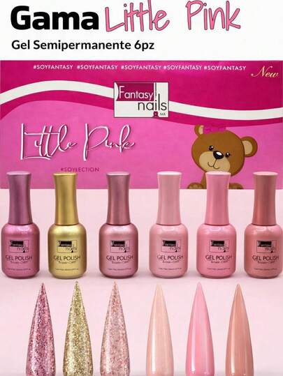 LITTLE PINK gel semipermanente Fantasy Nails gama profesional, esmaltes gel alta pigmentación para uñas, nail art salón y belleza duradera Esmalte para uñas . secado en lampara.