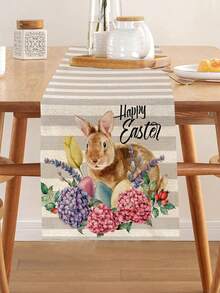 1件装兔子图案桌旗/餐垫，适用于节日、派对、生日、晚餐、厨房和餐厅餐桌装饰，四季皆宜的家居装饰