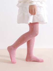 3 Pairs Girls Heart Pattern Tights, Style, High Elasticity Pantyhose, Spring/Summer New Arrival - Multicolor - View 8