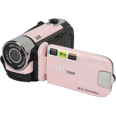 Cámara de Vídeo Digital, 1080p 16mp Cámara Digital 2,4 Pulgadas Pantalla Giratoria Videocámara 16x Zoom HD Grabadora de Vídeo con Luz de Relleno (Pink),39172257