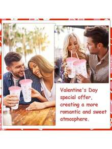 1/5/10件套装包含1个或5个可重复使用的塑料杯，配有粉色丝带，每个杯子容量为24盎司，配有吸管和杯盖。非常适合派对、饮用、咖啡，也适合母亲节、婚礼、生日、单身派对或作为送给妻子、女友和家人的礼物，也适合派对装饰和户外体育赛事。 - 彩色 - 查看 9