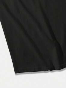 Casual Men's Loose Fit Tank Top, Creative Pattern, Versatile Daily Wear, Relaxed Loose Fit, Indie Style - Black - View 7