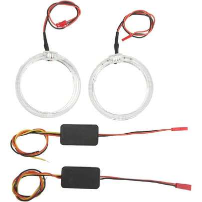 Luces LED de Circulación Diurna, 2 Piezas, Anillo de Halo Ojo de Ángel, Color Azul Hielo, para Faros Delanteros de Vehículos, 9-36V,37441050