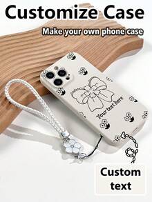 1pc Customizable White TPU Phone Case With Butterfly & Flower Print, And 1pc White Floral Lanyard, Compatible With Galaxy A51 4G/Galaxy A52/A52s 5G/Galaxy S25 Ultra/Galaxy A13 4G/Galaxy A12/Galaxy S24 Ultra/OPPO A54/Galaxy A54/ 17 Pro Max/Galaxy A04E/Galaxy A05S/Galaxy A34/Galaxy S23 Ultra/Redmi Note 13/Galaxy A14/Galaxy A32 4G - Multicolor - View 2