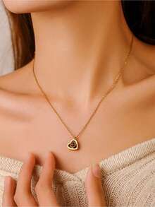 Customized Photo Projection Necklace, Heart-Shaped Projection Necklace With Photo Inside, "I Love You" Necklace, Can Be Customized In 100 Languages Stainless Steel Heart-Shaped Pendant Necklace Gift, Customized Christmas Gift, Customizable Projection Photo Jewelry, Heart-Shaped Photo Necklace Gift For Girlfriend - Multicolor - View 4